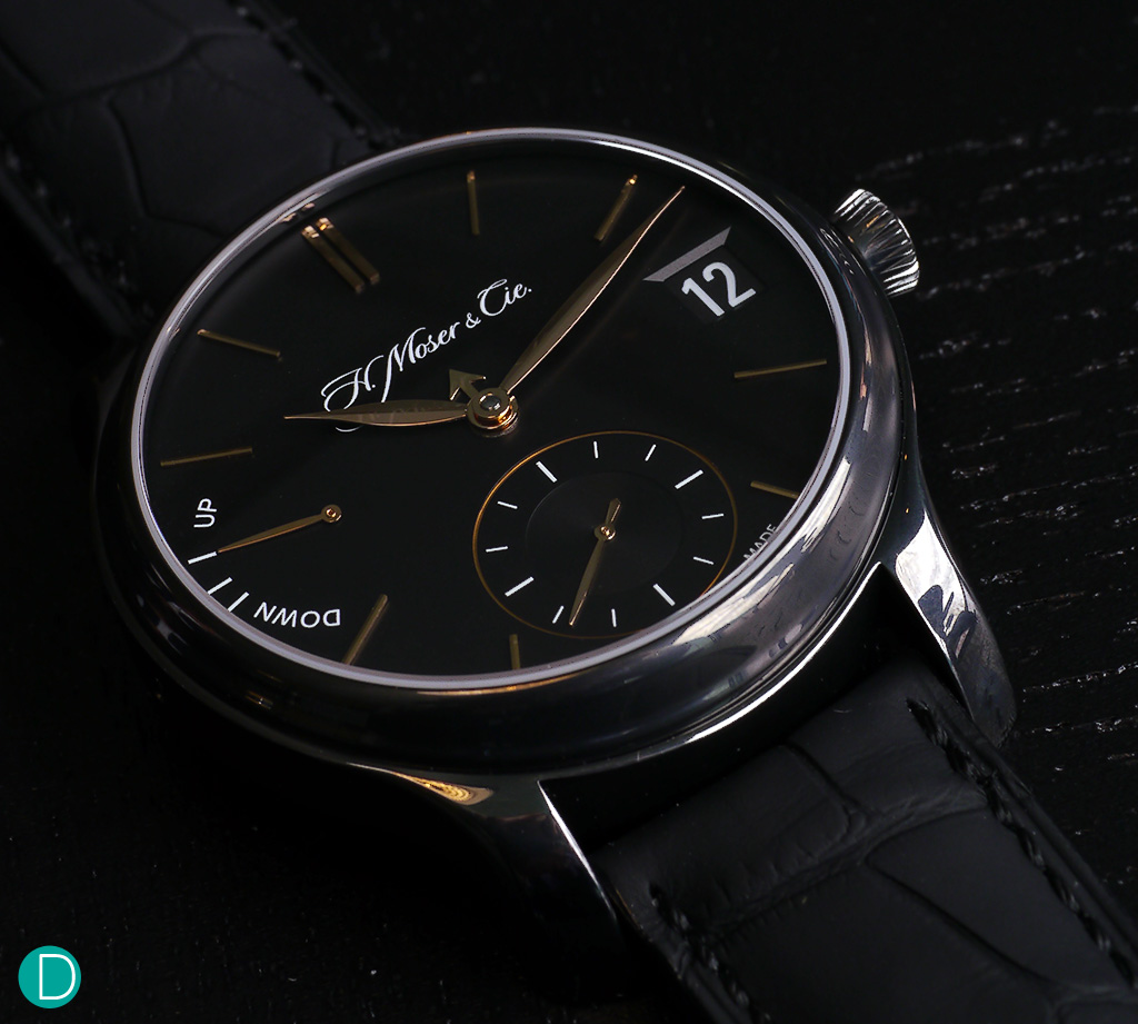 The H. Moser & Cie. Endeavor Perpetual Calendar. This one is the "Black Edition", which features a titanium case with DLC coating.