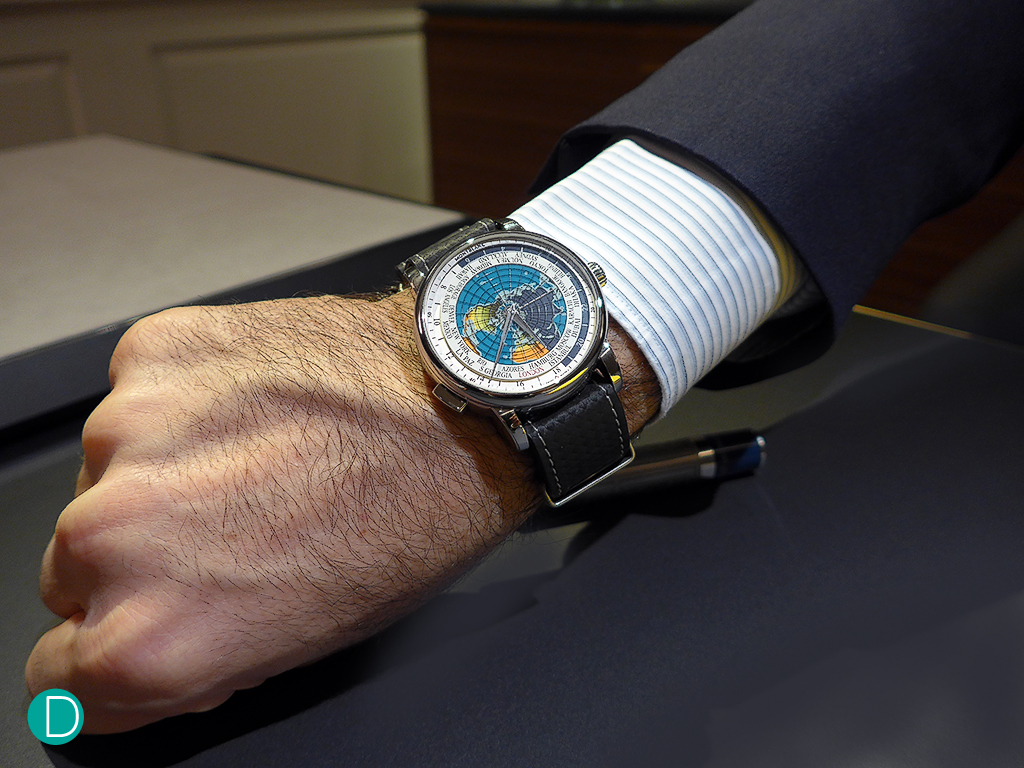 The Montblanc 4810 Orbis Terrarum was on Jérôme Lambert's wrist in SIHH 2016.