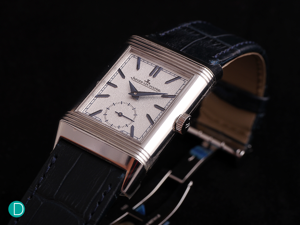 Jaeger LeCoultre Reverso Tribute Duo in stainless steel case.