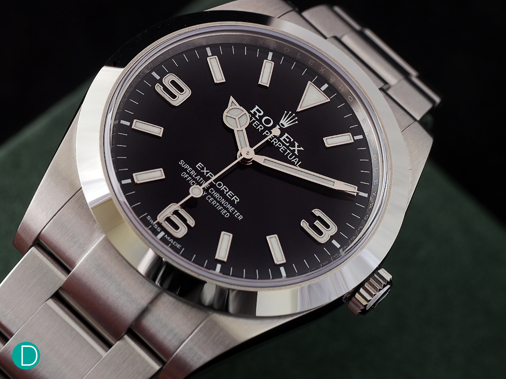 The dial of the new Rolex Explorer Ref. 214270. 