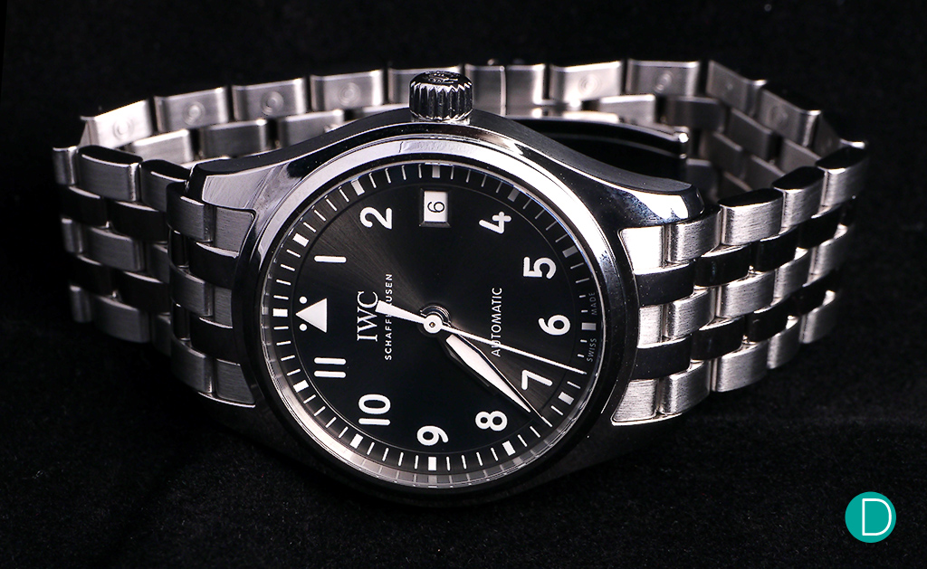 The IWC Pilot's Watch Automatic 36, fitted with a steel bracelet 