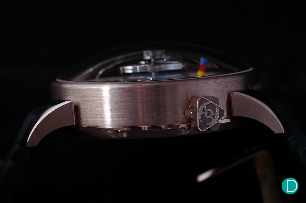 From the side, the domed crystal still hovers over the dial, but one only gets the sense of the curvature of the crystal from this profile angle. Head on, the watch feels like a regular watch with a flat or slightly domed crystal.