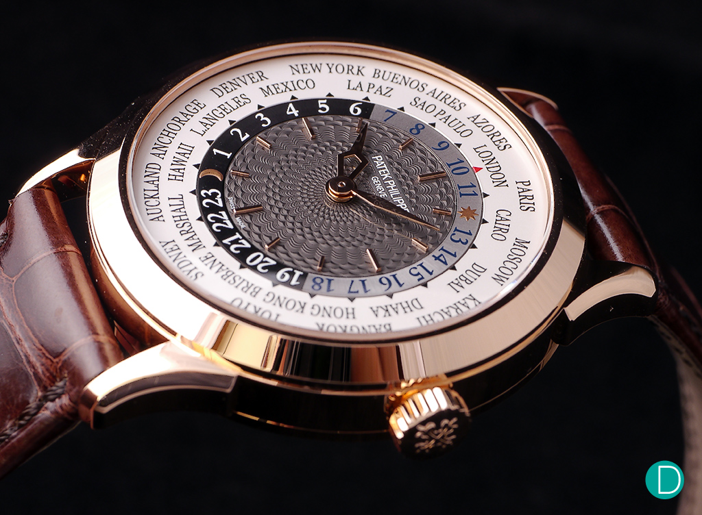 In red gold, the Patek Ref. 5230 is decidedly less understated than its white gold alternate. The rose gold case creates a somewhat more romantic feel to the watch. 