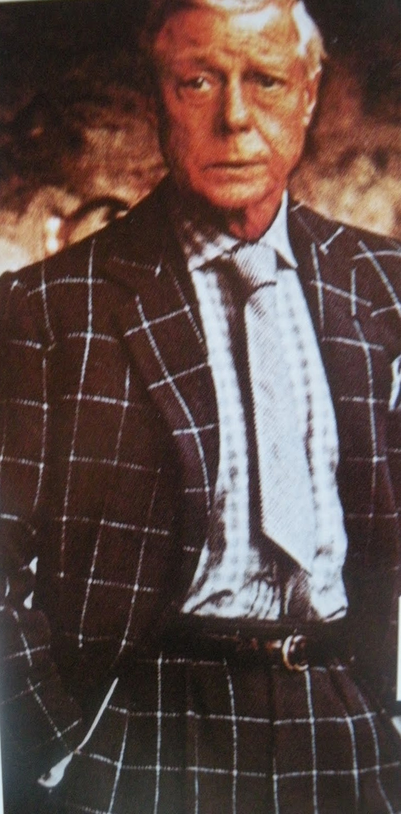 Duke of Windsor in his windowpane suit. 