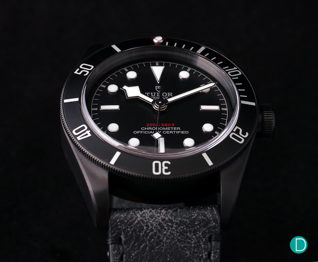 The Tudor Black Bay Dark with the domed dial, and snowflake hands. Legibility is excellent.